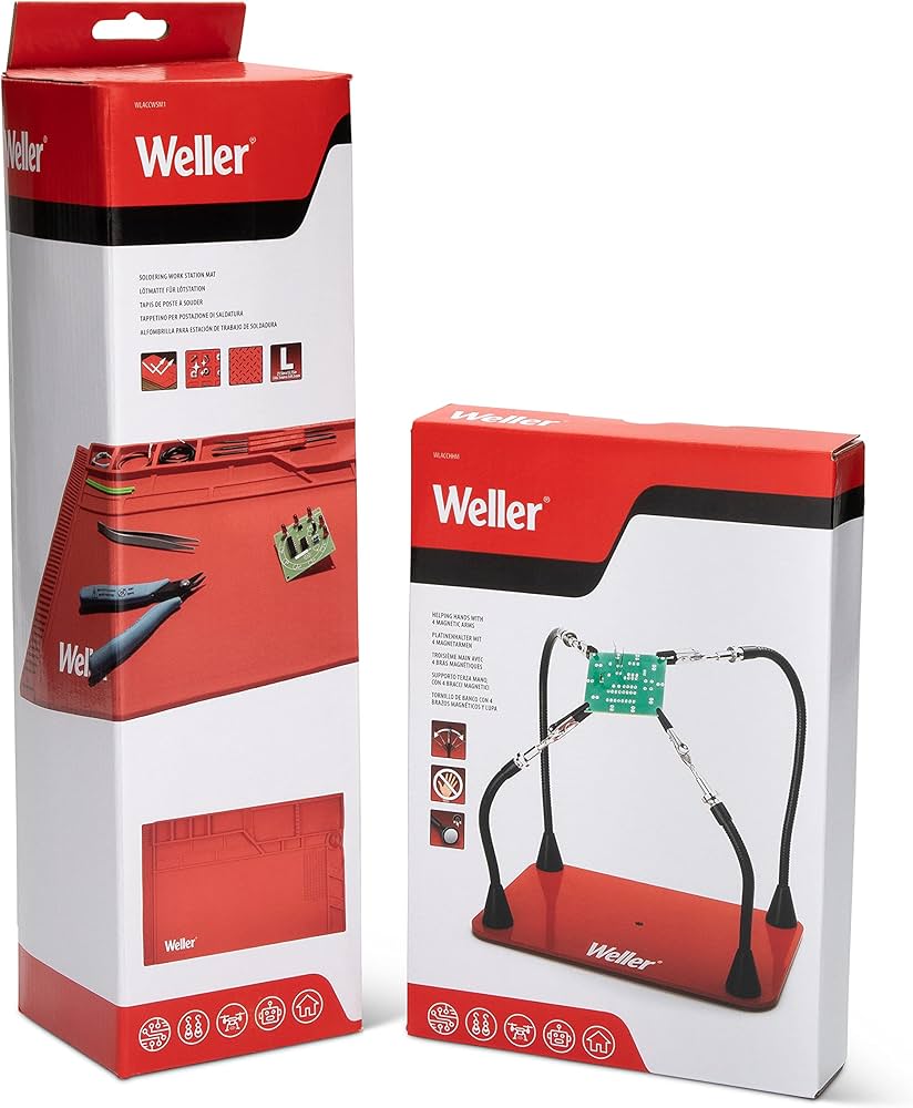 Weller soldering work station mat with helping hands for small repair and wiring jobs