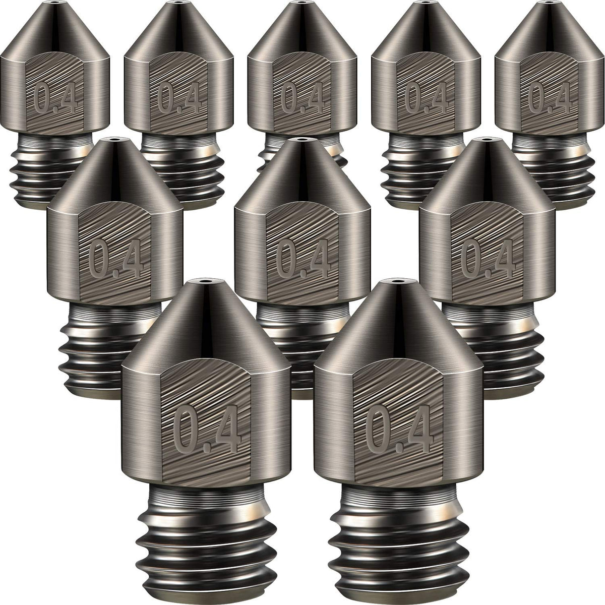 Hardened MK8 nozzle pack for abrasive-filament troubleshooting on Ender-class printers