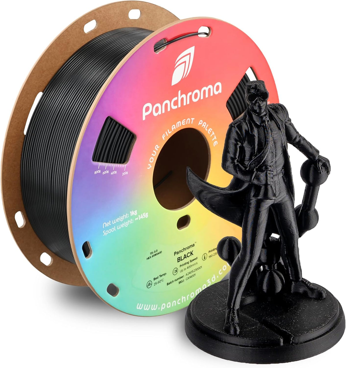 Polymaker Panchroma CoPE 3D Printer Filament, Black 3D Printing Filament 1.75mm 1kg, Prints Better Than PLA, Enables High Speed Printing, Compatible with Most 3D Printer, Black