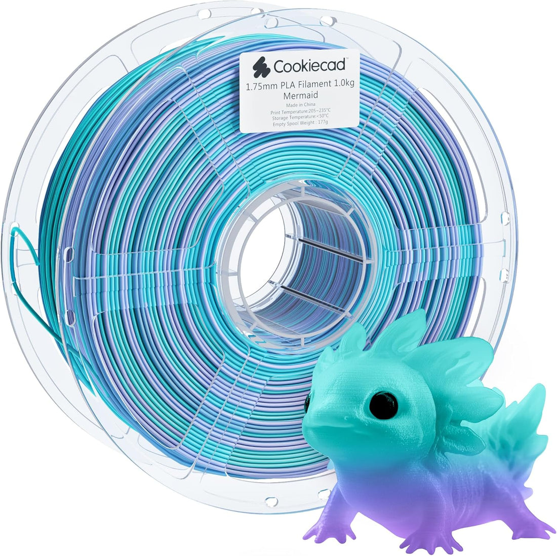 Cookiecad Mermaid PLA 1.75 mm 1 kg rainbow multicolor filament spool