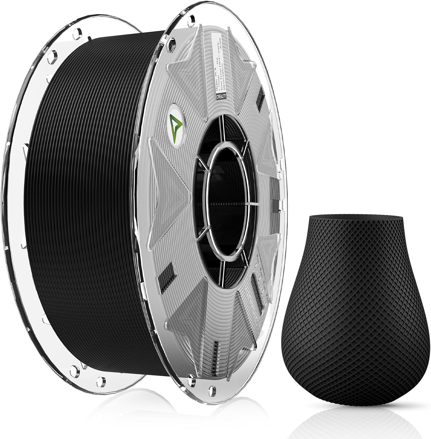 Creality Hyper PLA Filament RFID 3D Printer Filament:High Speed 30-600mm/s,1kg(2.2lbs) Spool Support CFS 1.75 mm, Fits for Most 3D Printers and K2 Plus Combo,Black PLA