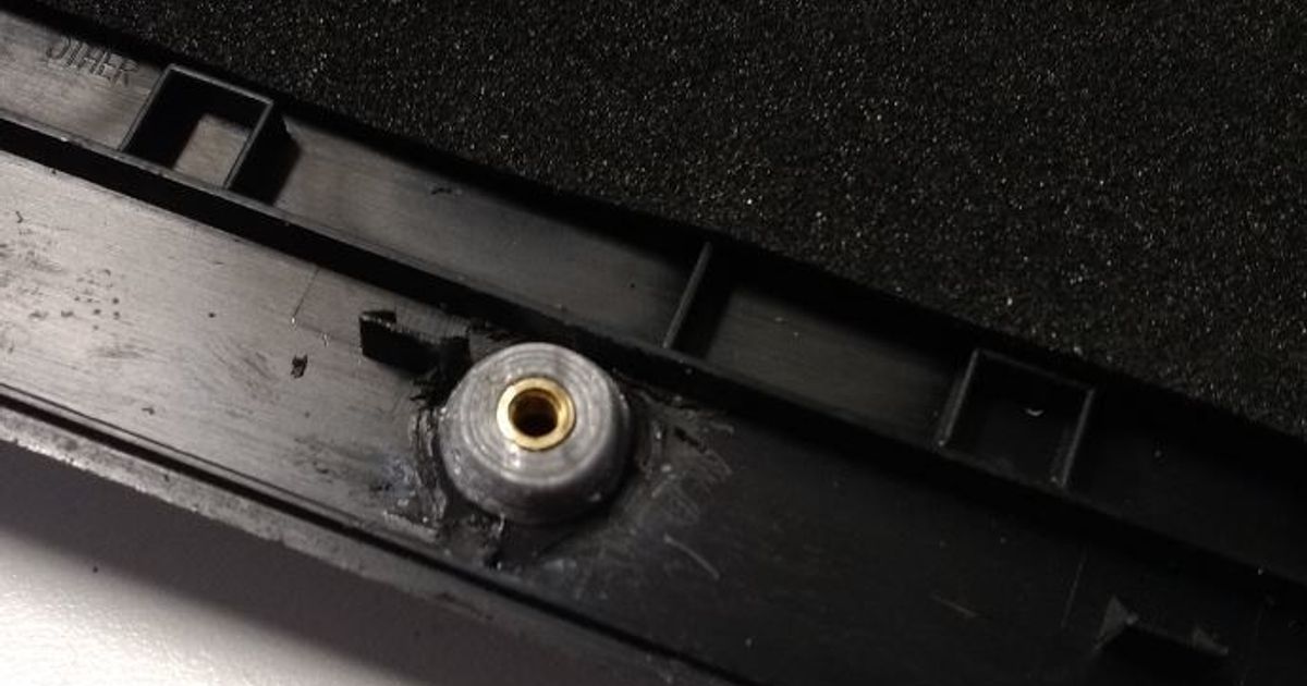 3D printed laptop screw insert repair parts for damaged case mounting points