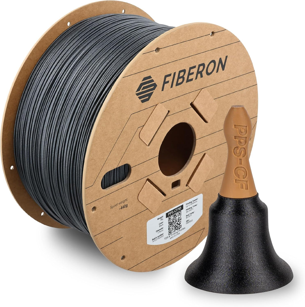Polymaker Fiberon PPS-CF10 carbon-fiber PPS filament spool for high-heat functional parts