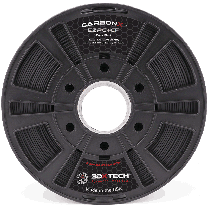 3DXTECH CarbonX ezPC+CF carbon-fiber polycarbonate filament for stiff functional 3D printed parts