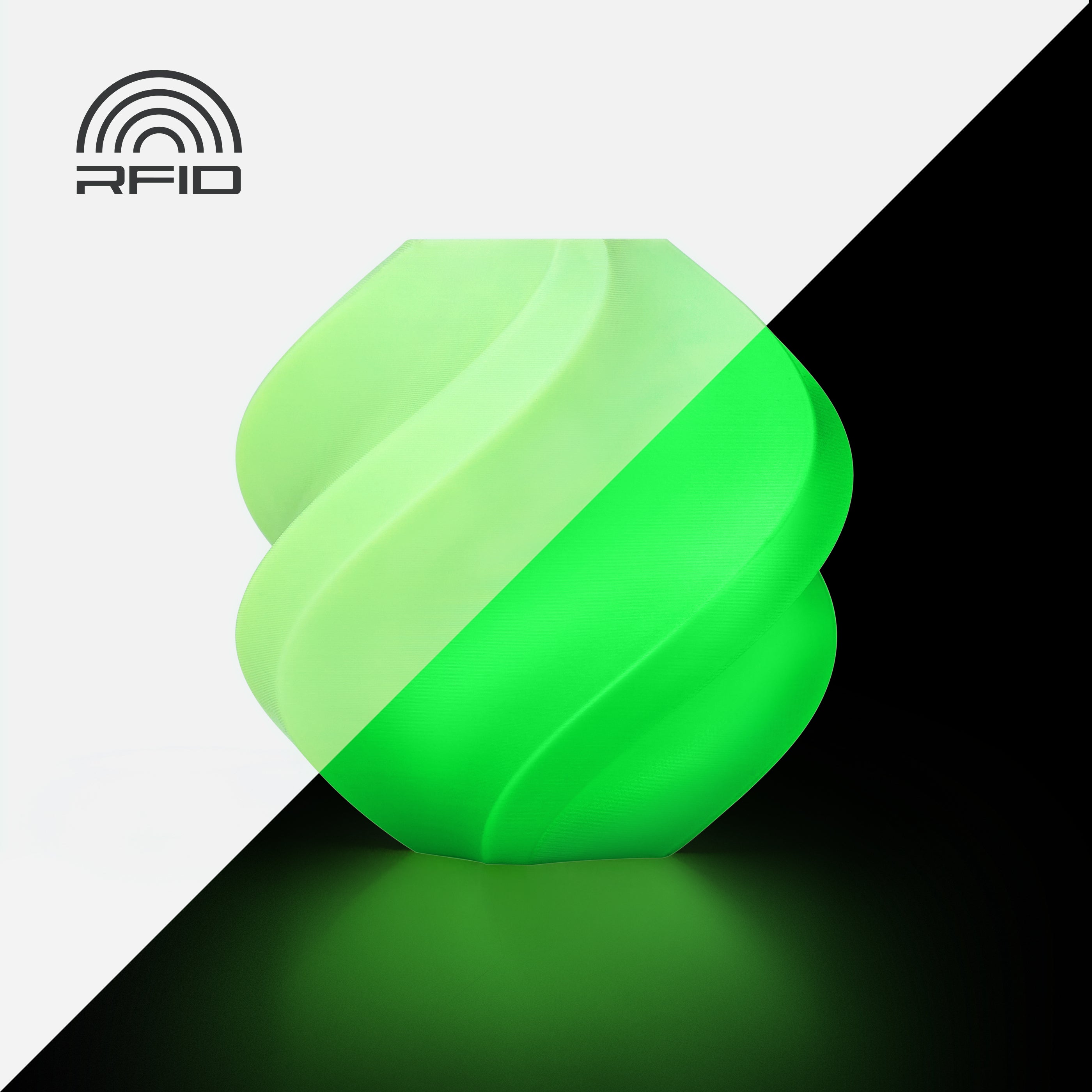 Glow-in-the-dark PLA filament spool product image