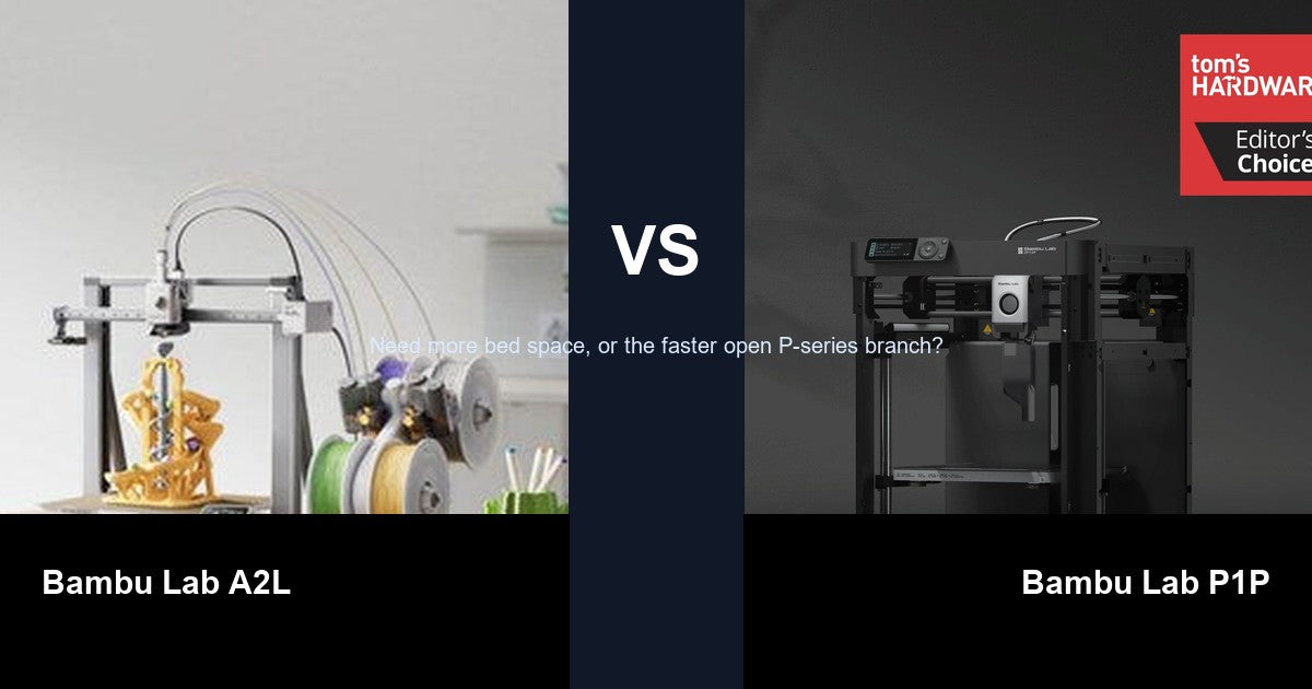 Bambu Lab A2L vs Bambu Lab P1P comparison hero image