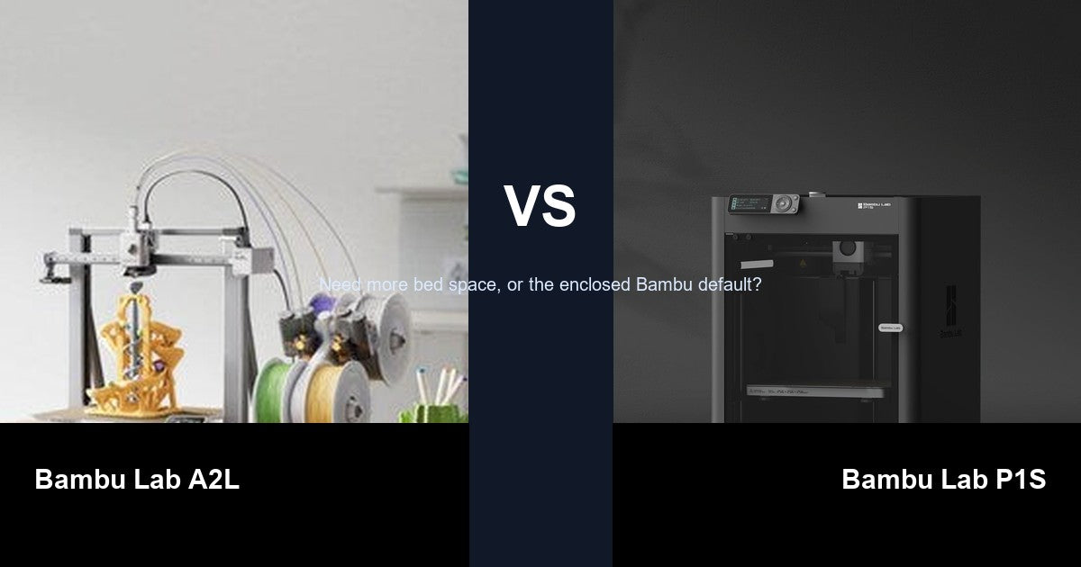 Bambu Lab A2L vs Bambu Lab P1S comparison hero image
