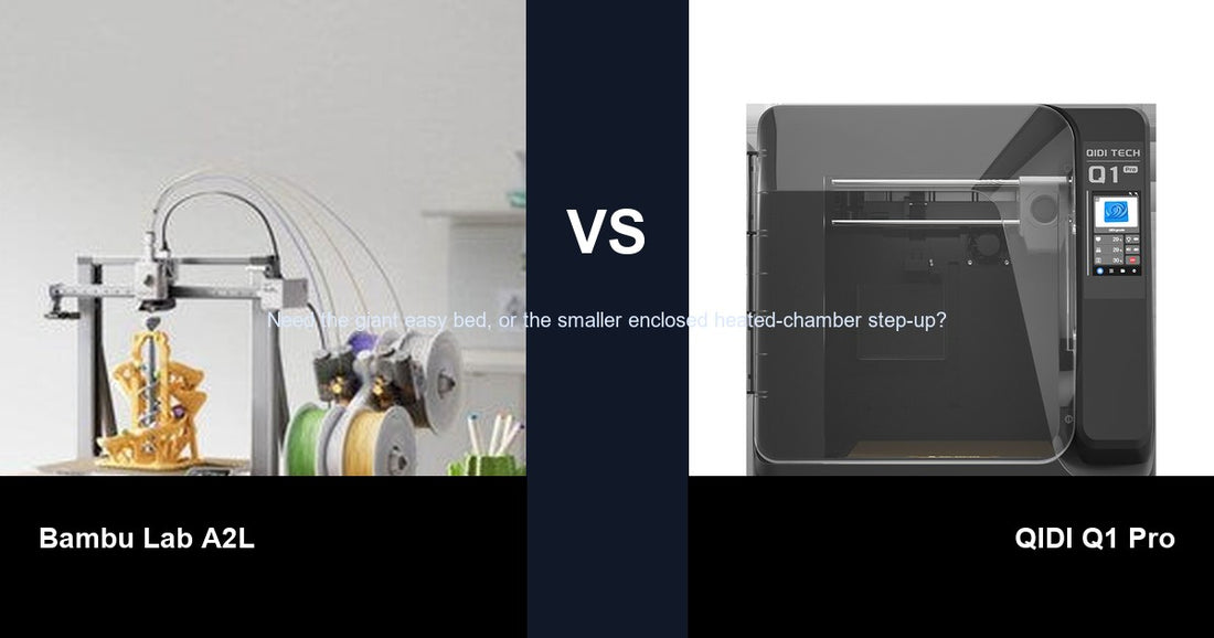 Bambu Lab A2L vs QIDI Q1 Pro comparison hero image
