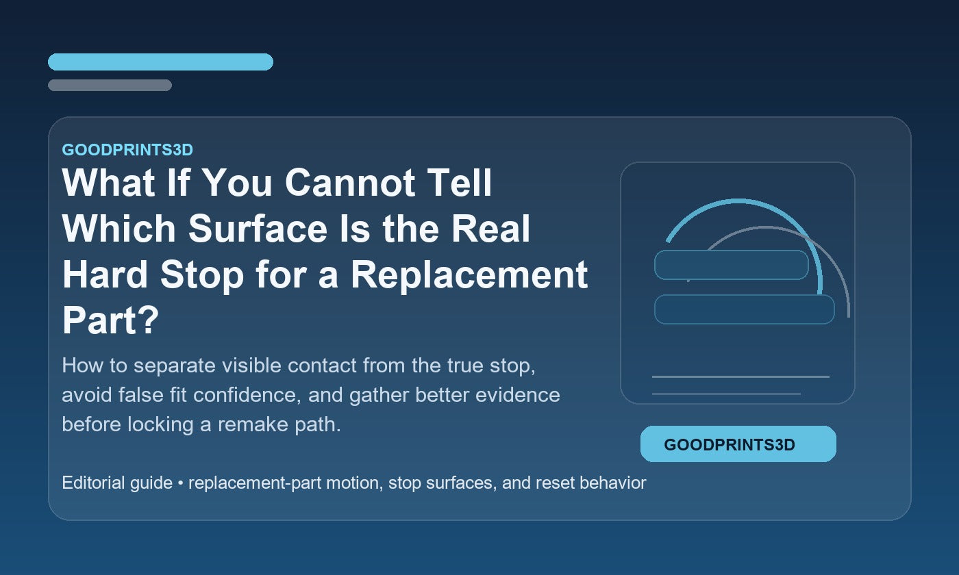 Branded GoodPrints3D article image for a guide about identifying the real hard stop for a replacement part.