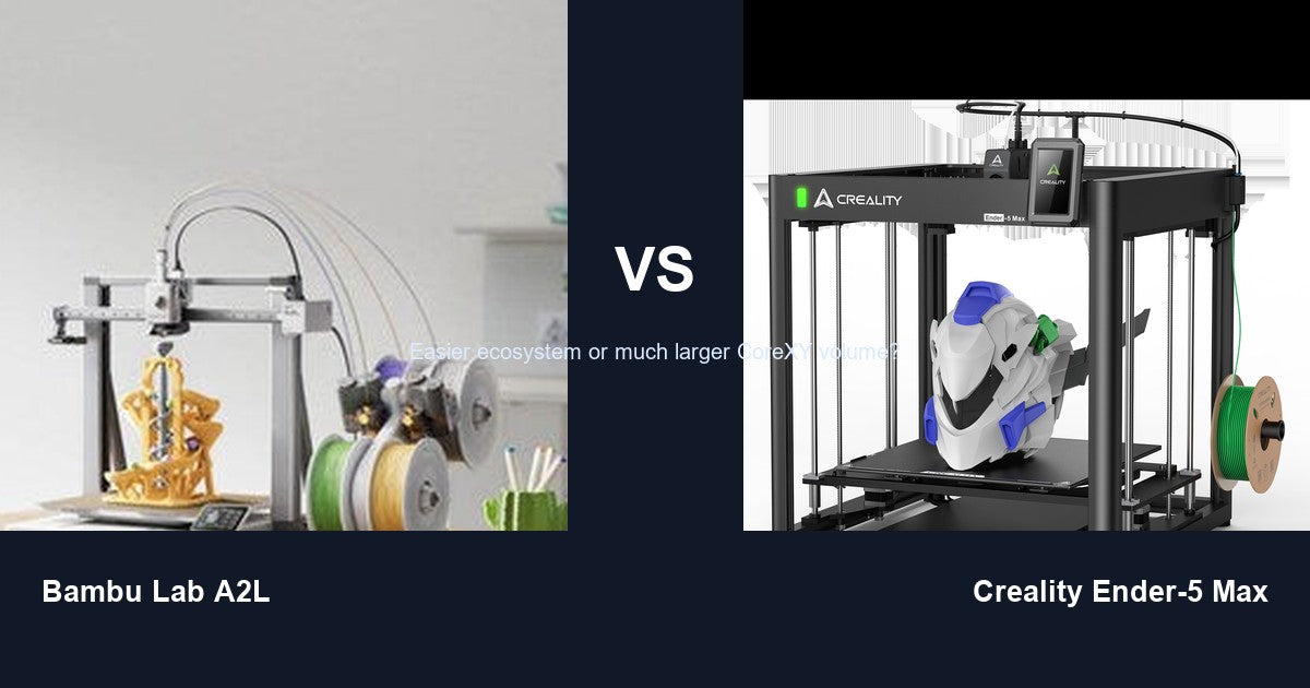 Bambu Lab A2L vs Creality Ender-5 Max large-format 3D printer comparison