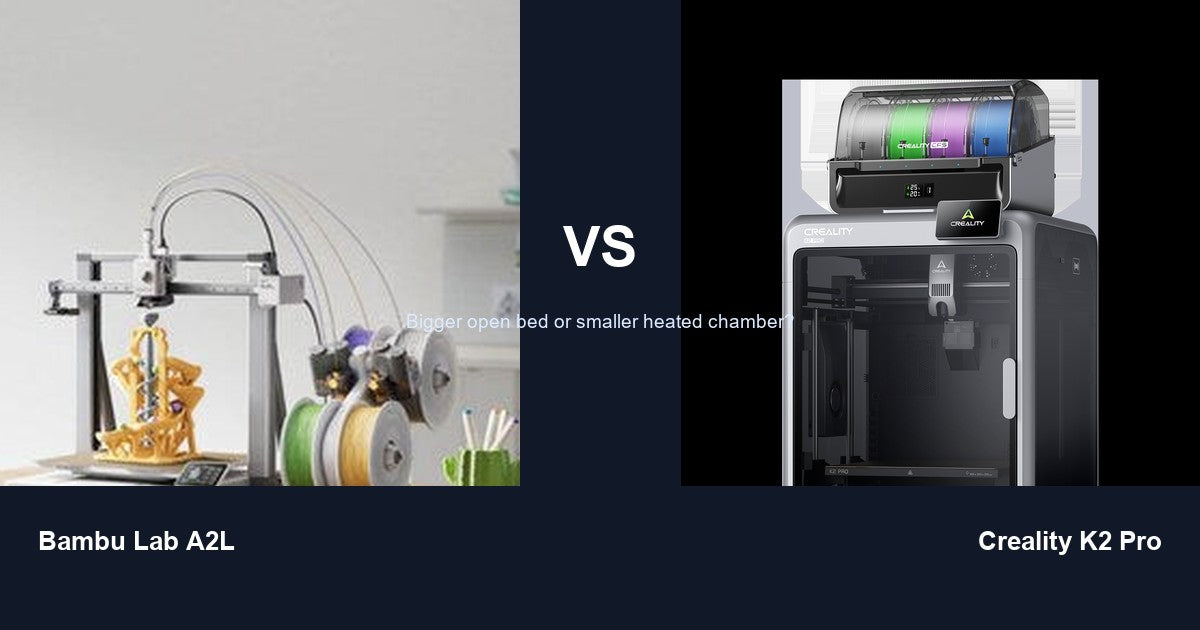 Bambu Lab A2L vs Creality K2 Pro 3D printer comparison