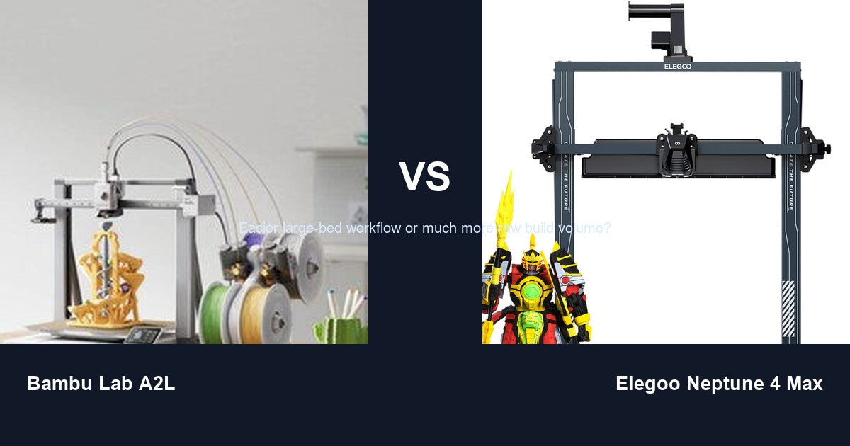 Bambu Lab A2L vs Elegoo Neptune 4 Max large-format 3D printer comparison