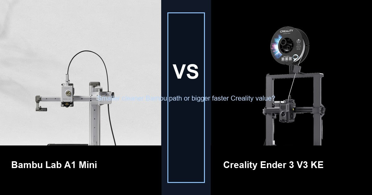 Bambu Lab A1 Mini vs Creality Ender 3 V3 KE comparison hero image