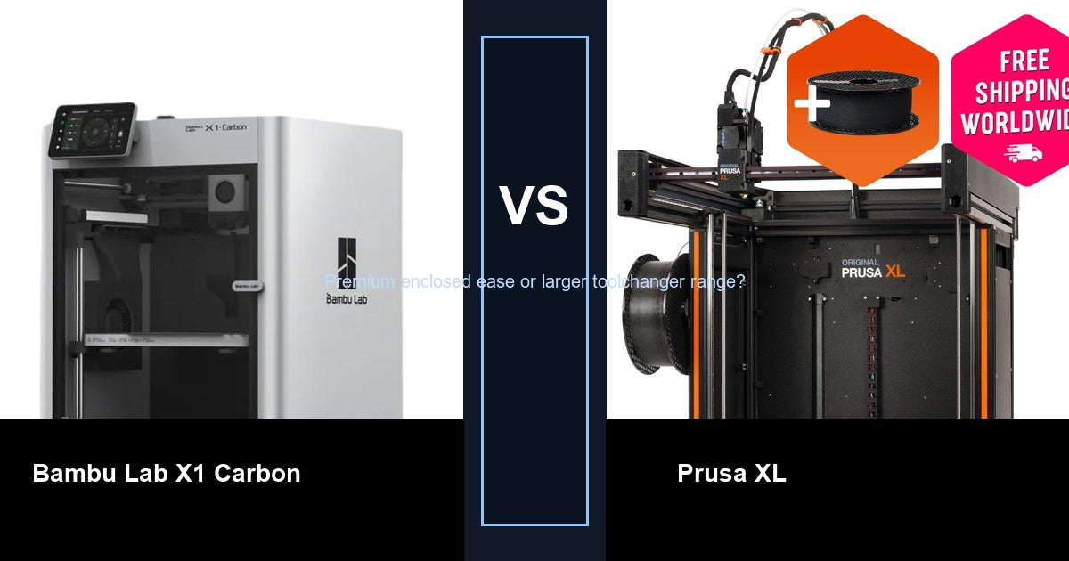 Bambu Lab X1 Carbon vs Prusa XL comparison hero image