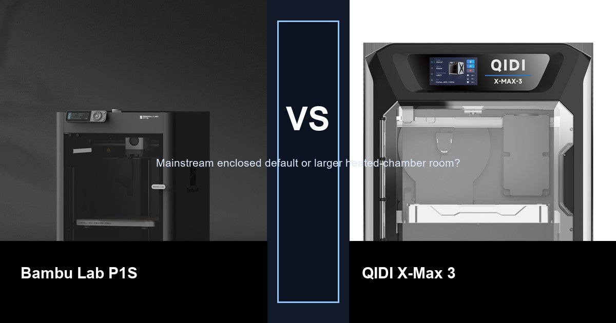 Bambu Lab P1S vs QIDI X-Max 3 comparison hero image