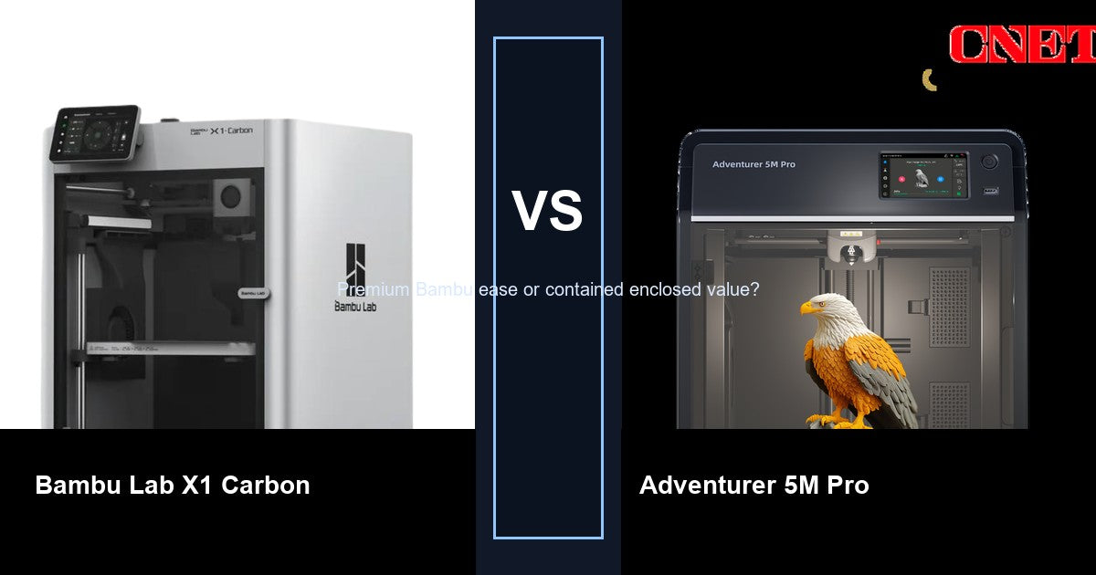 Bambu Lab X1 Carbon vs FlashForge Adventurer 5M Pro comparison hero image