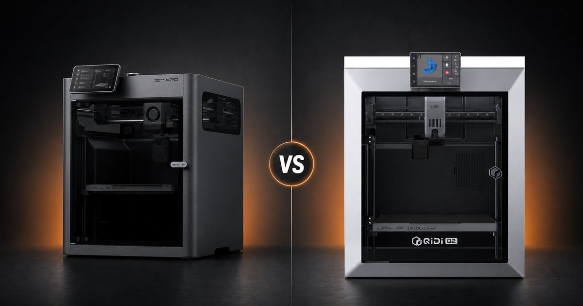 Bambu Lab X2D vs QIDI Q2 exact-model 3D printer comparison