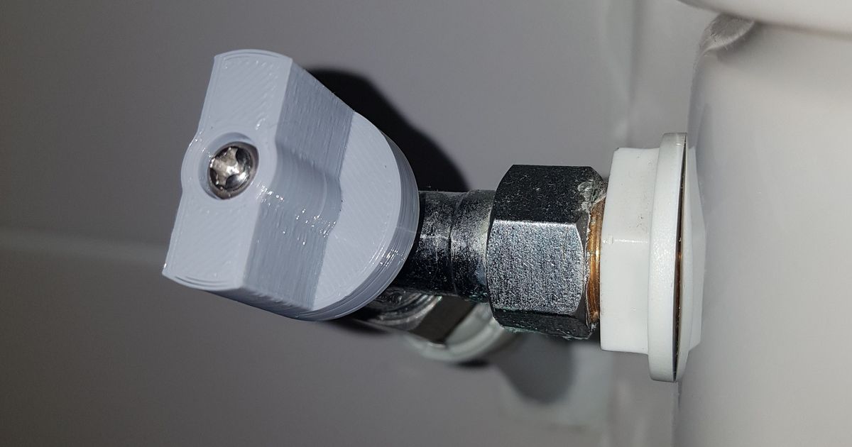 3D printed replacement handle for a quarter-turn toilet shutoff valve