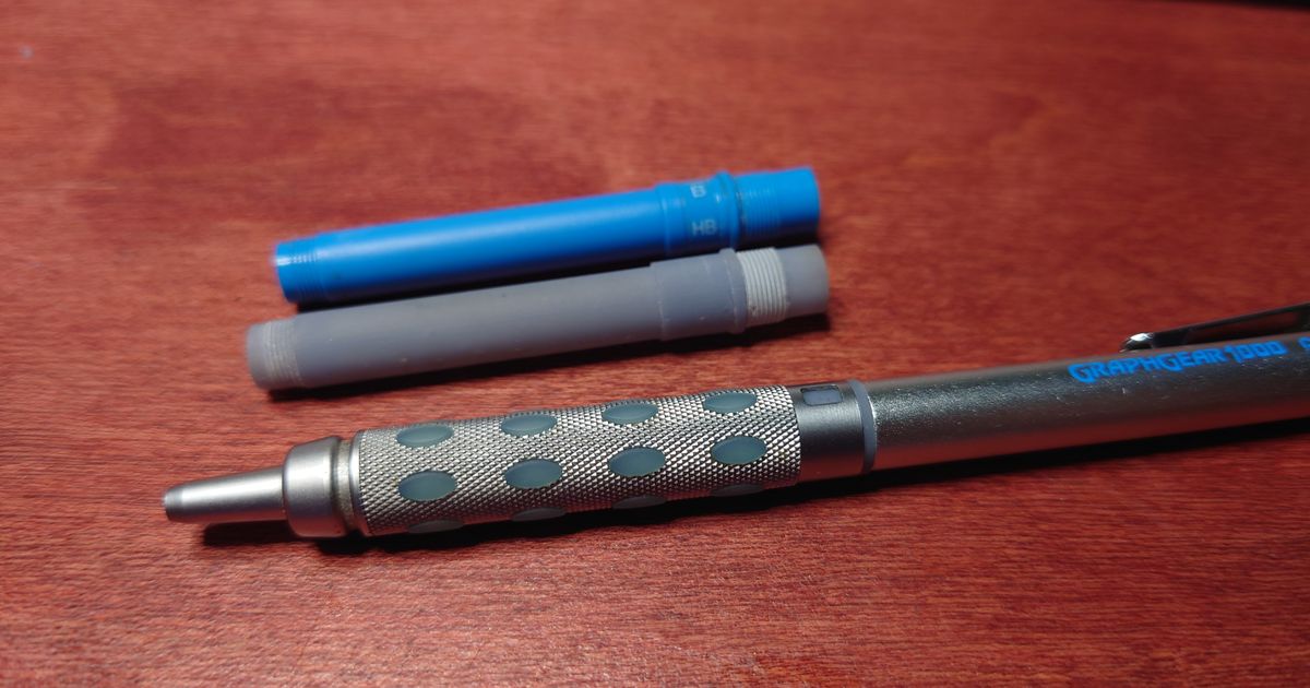 3D printed Pentel GraphGear 1000 lower barrel replacement part