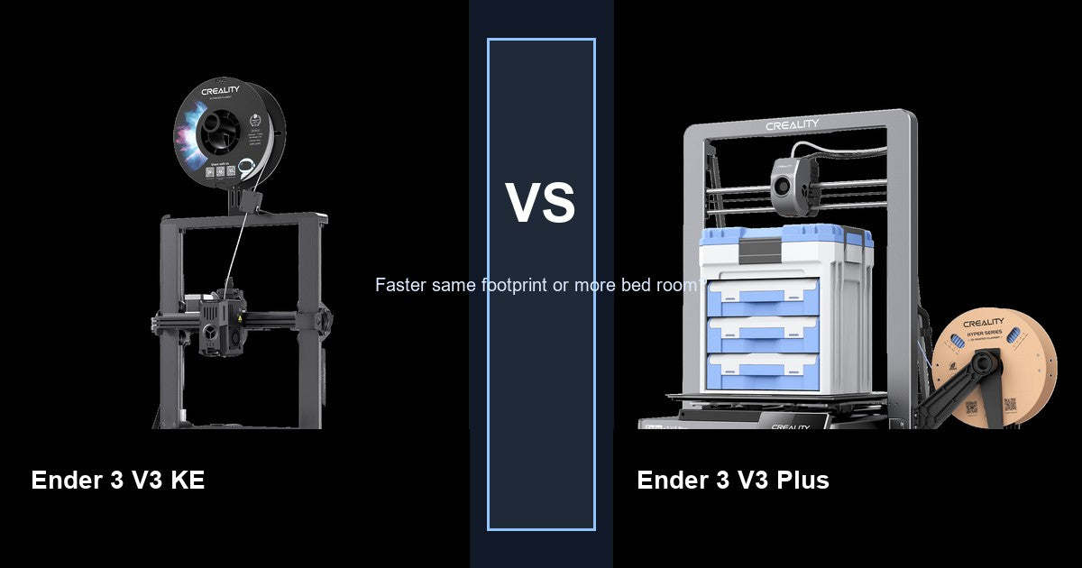 Creality Ender 3 V3 KE vs Creality Ender 3 V3 Plus comparison hero image