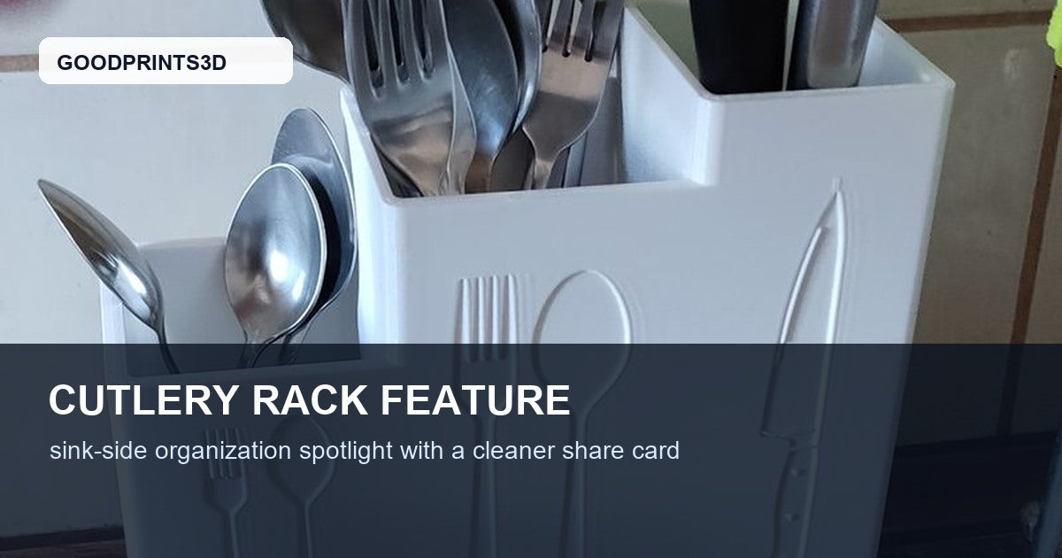Integrated Drainage Cutlery Rack: A 3D Printed Sink-Side Drying Rack for Forks, Spoons, and Cleaner Counters featured image