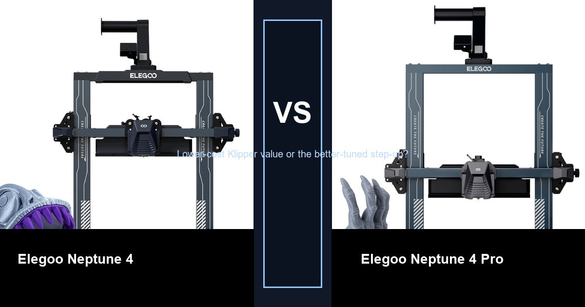 Elegoo Neptune 4 vs Elegoo Neptune 4 Pro comparison hero image