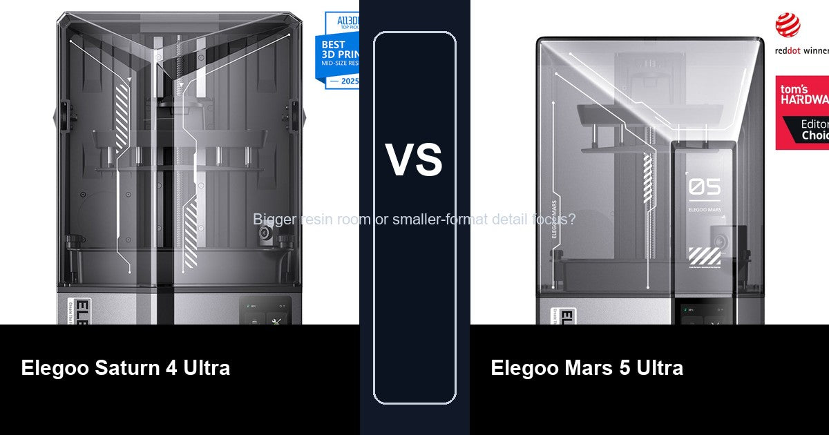 Elegoo Saturn 4 Ultra vs Elegoo Mars 5 Ultra comparison hero image