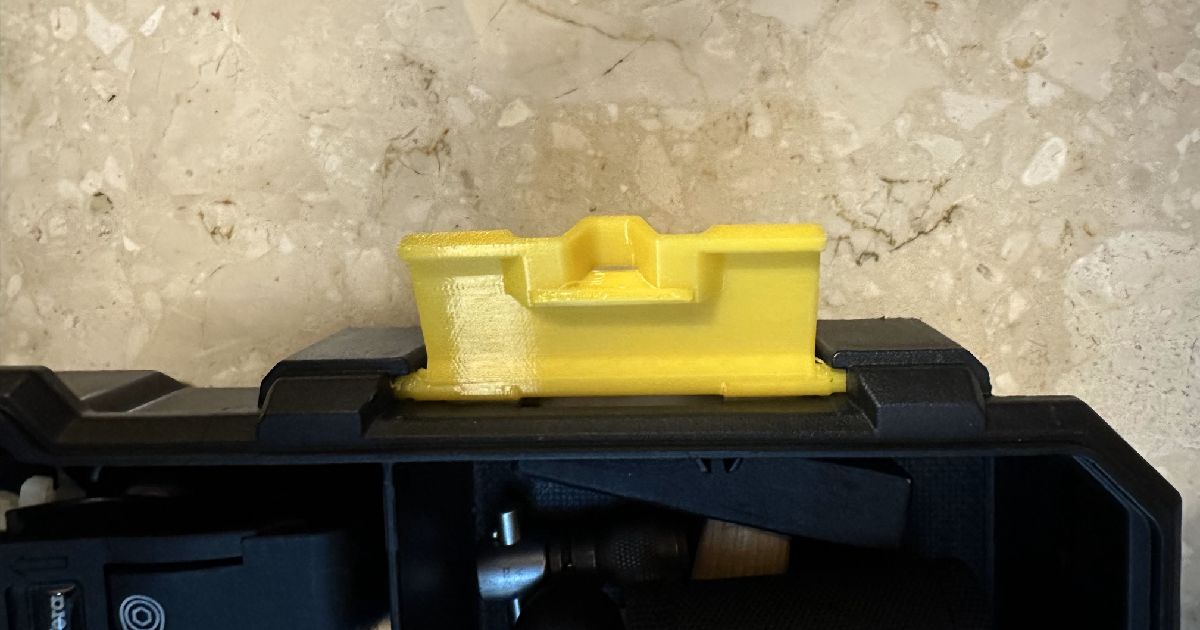 3D printed replacement clip for a Stanley FatMax small parts organizer