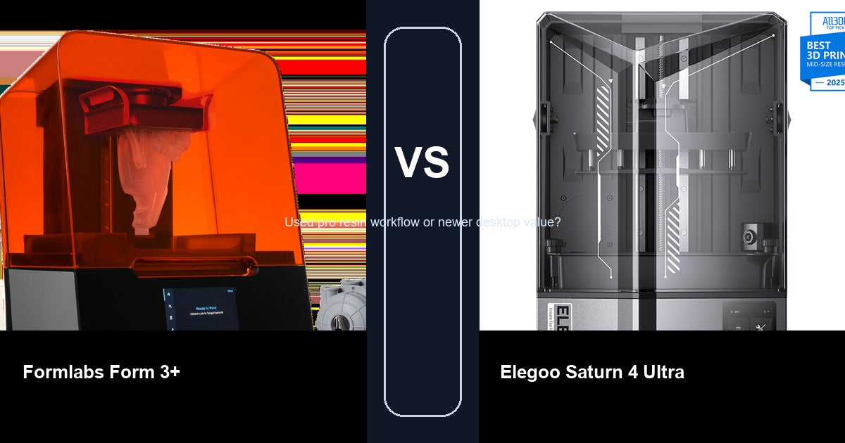 Formlabs Form 3+ vs Elegoo Saturn 4 Ultra comparison hero image