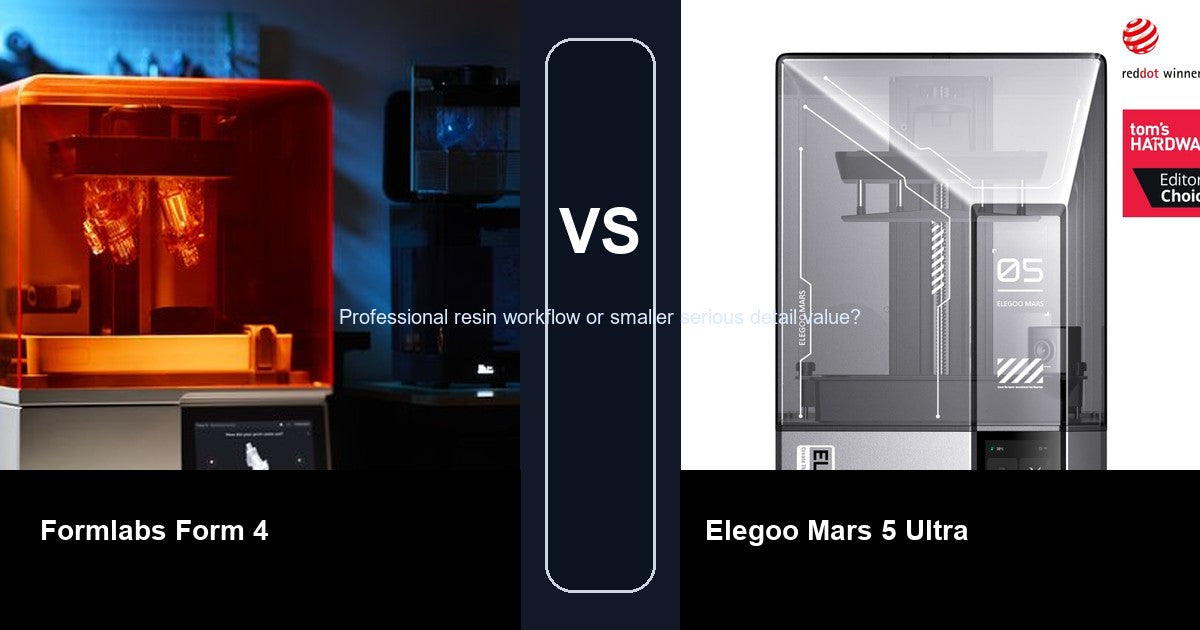 Formlabs Form 4 vs Elegoo Mars 5 Ultra comparison hero image