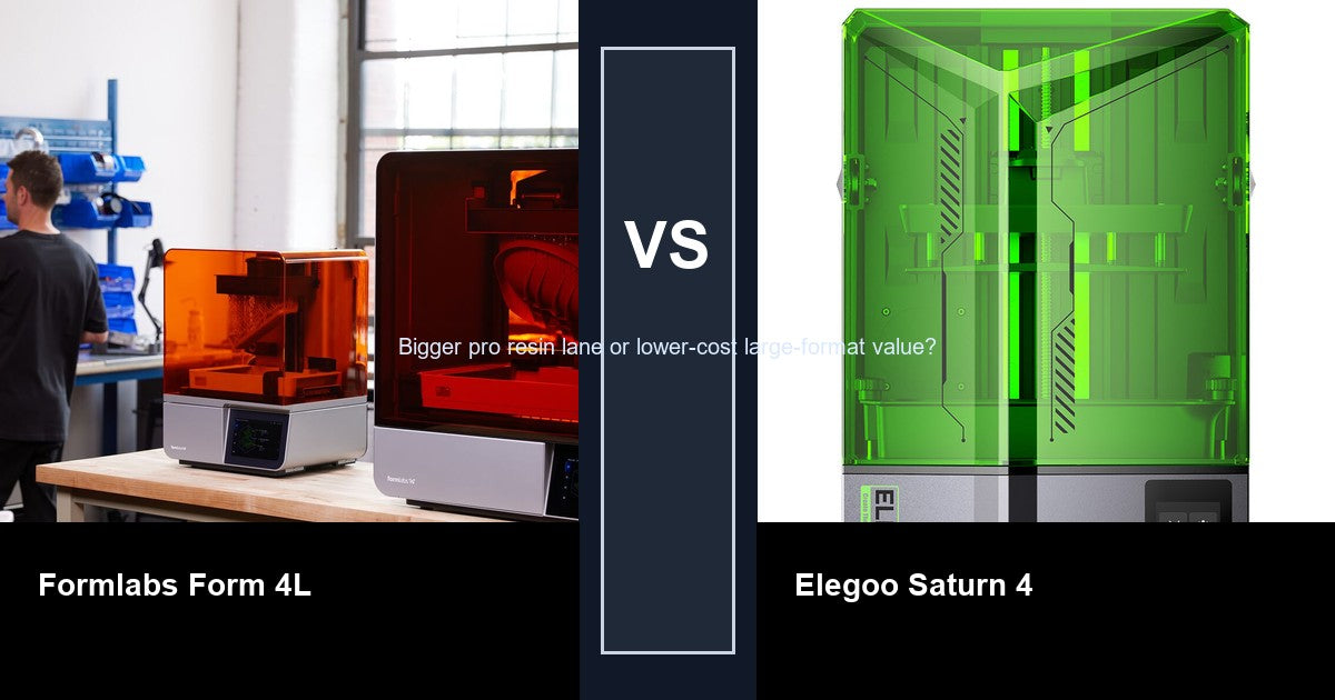 Formlabs Form 4L vs Elegoo Saturn 4 comparison hero image