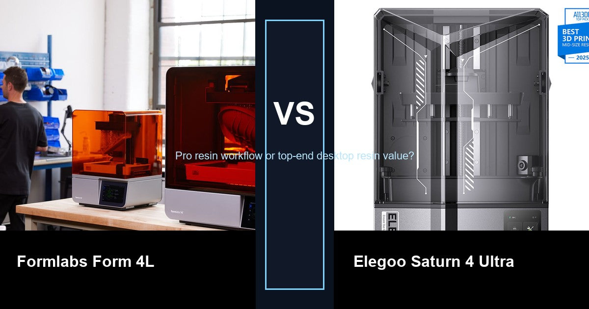 Formlabs Form 4L vs Elegoo Saturn 4 Ultra comparison hero image