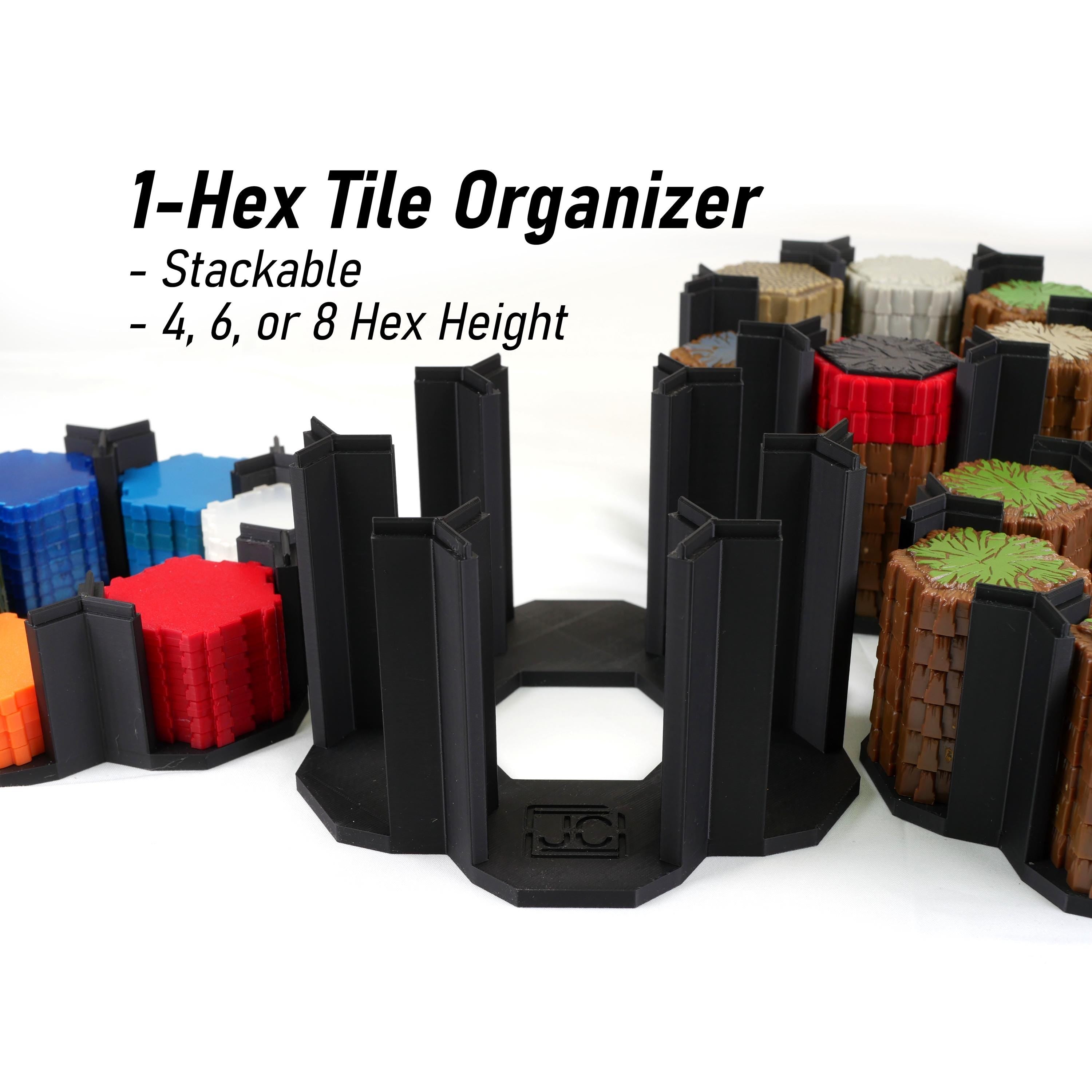 JCSFY Heroscape single hex organizer for stacking and storing loose terrain pieces