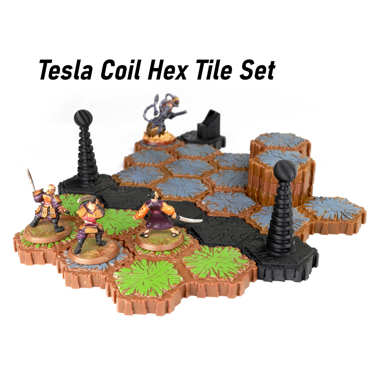 JCSFY Tesla Gate HeroScape-compatible interactive terrain piece shown in the Etsy listing hero image