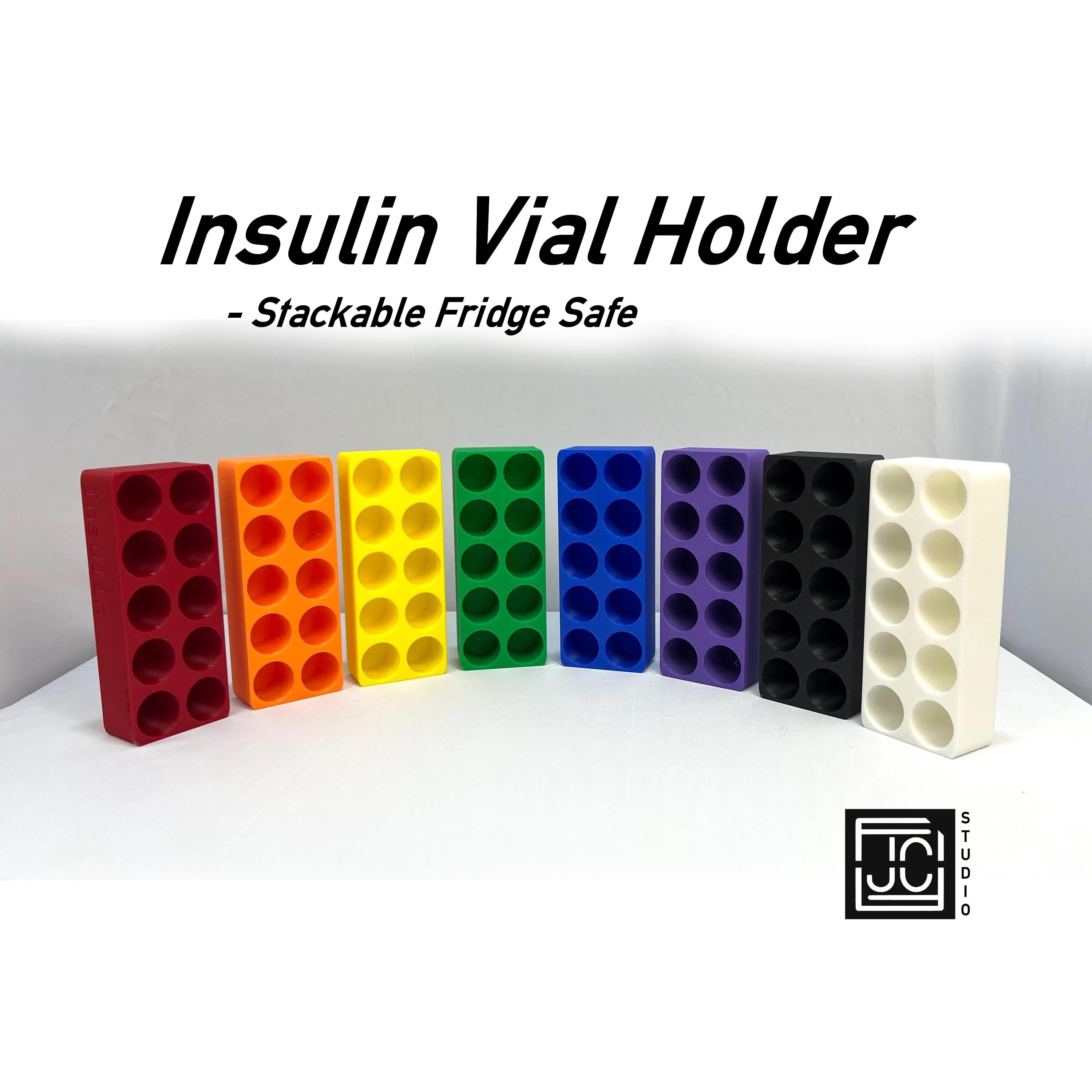 JCSFY insulin vial fridge storage organizer shown in the Etsy listing hero image