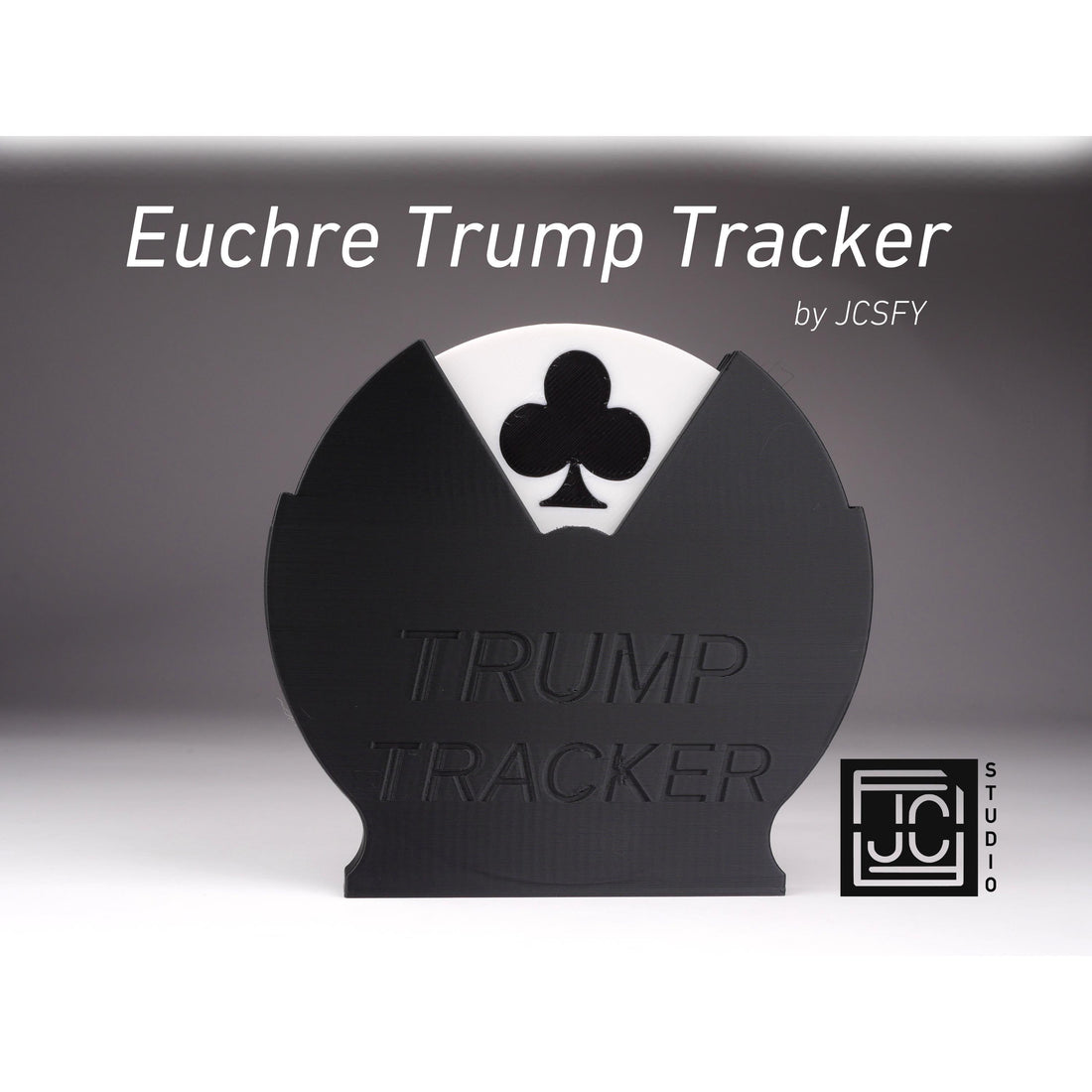 JCSFY Euchre trump tracker spinning wheel shown in the Etsy listing hero image