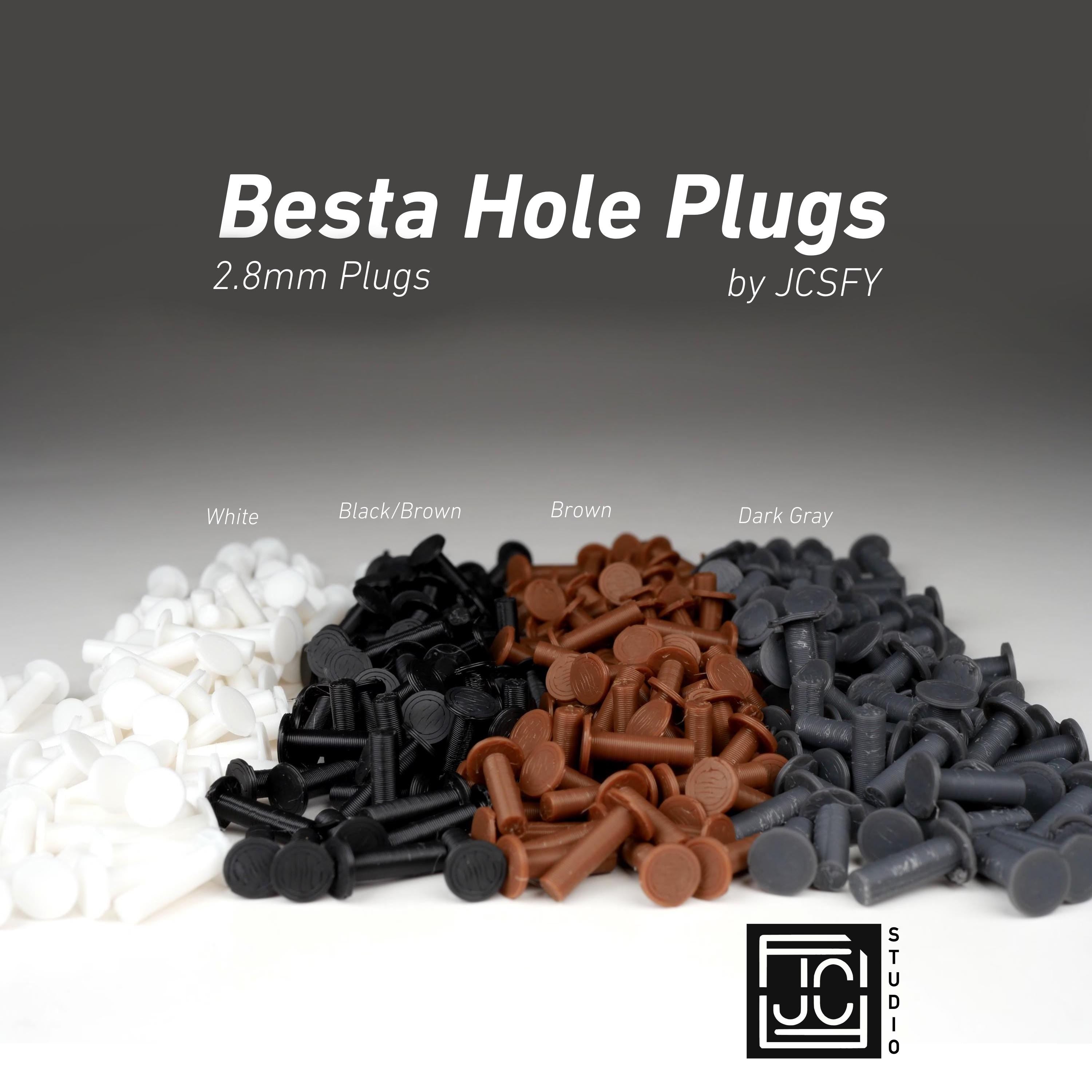 IKEA BESTA hole plugs installed to cover visible shelf holes for a cleaner finished look