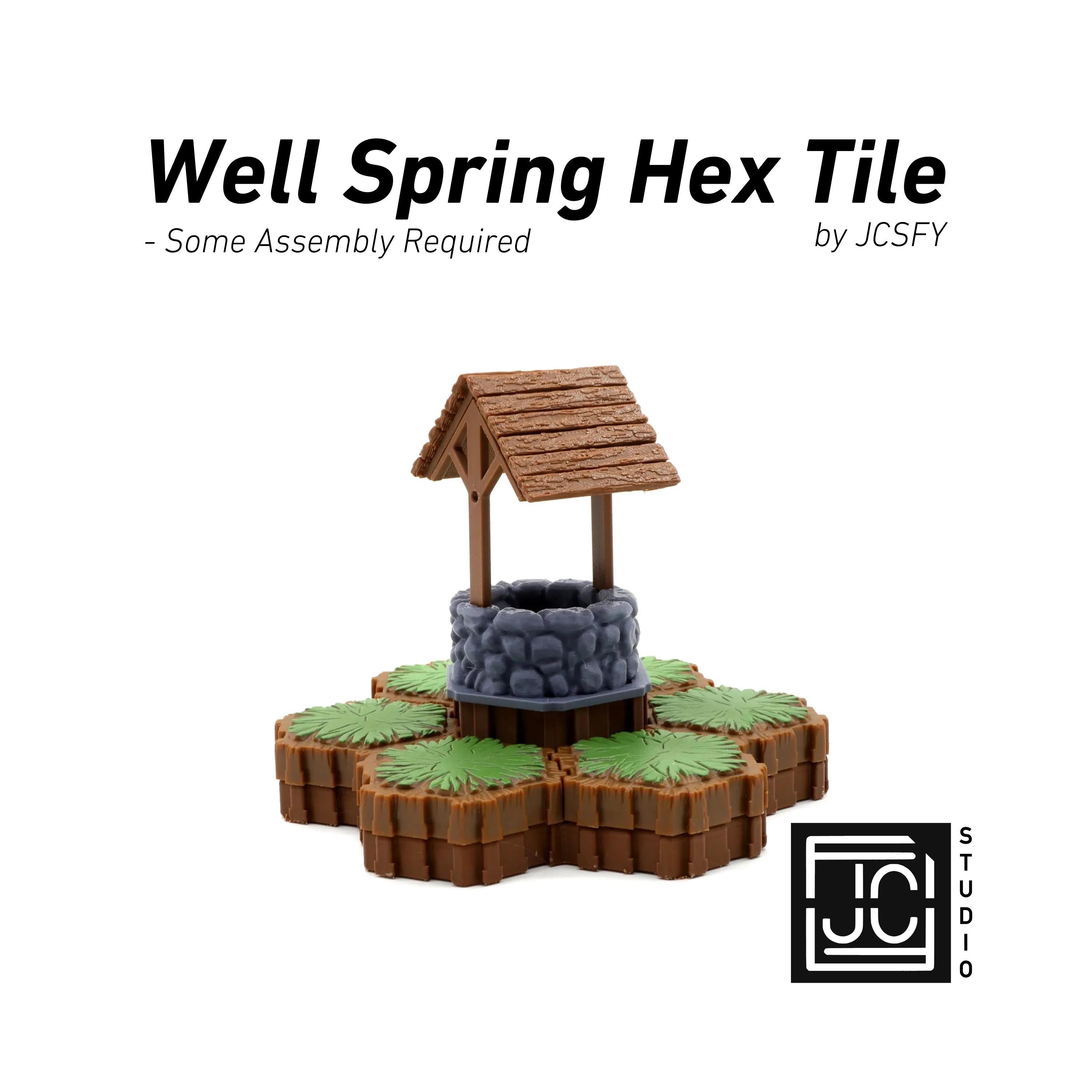 JCSFY Heroscape-compatible Wellspring Well single-hex terrain piece