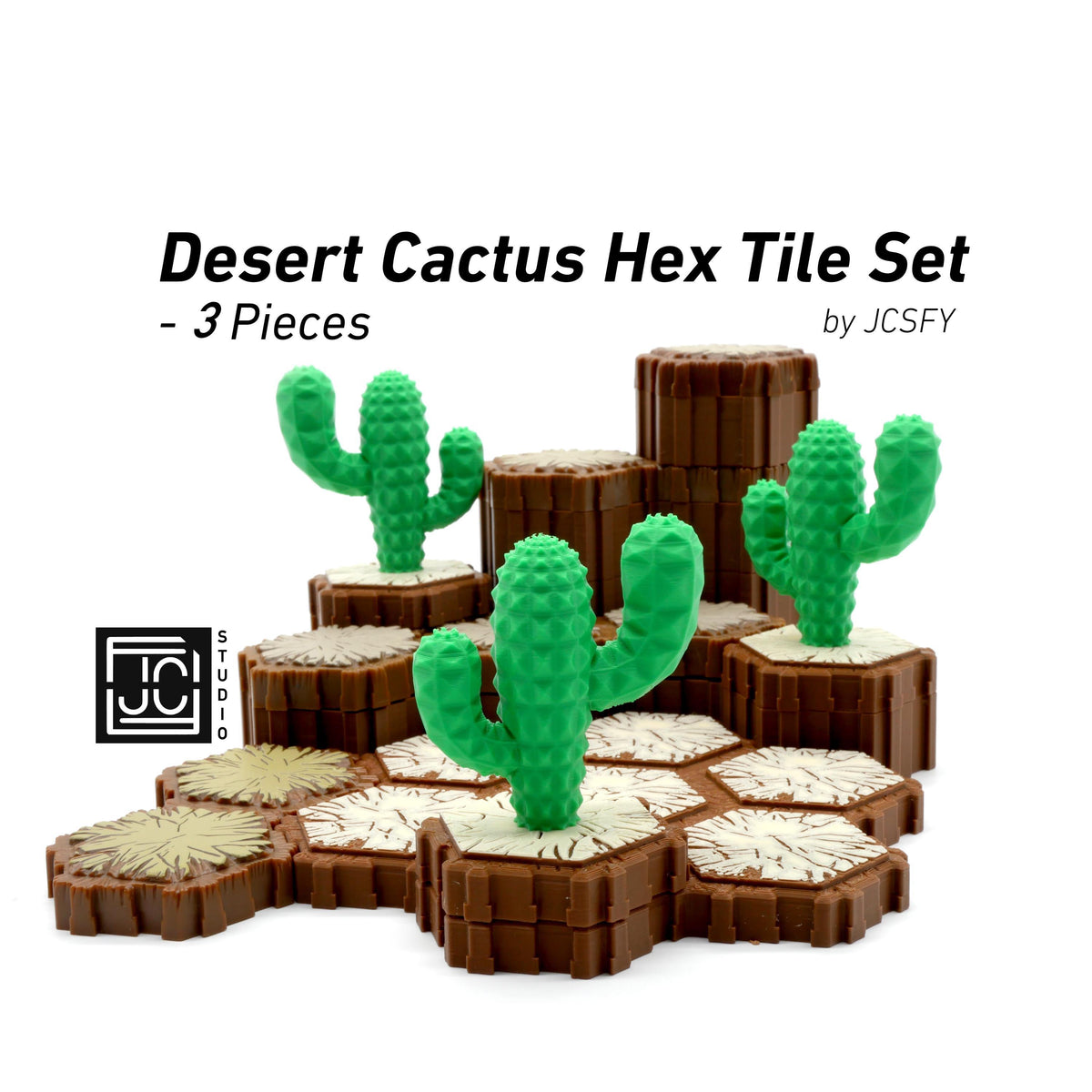 JCSFY HeroScape-compatible desert cactus obstacle shown in the Etsy listing hero image