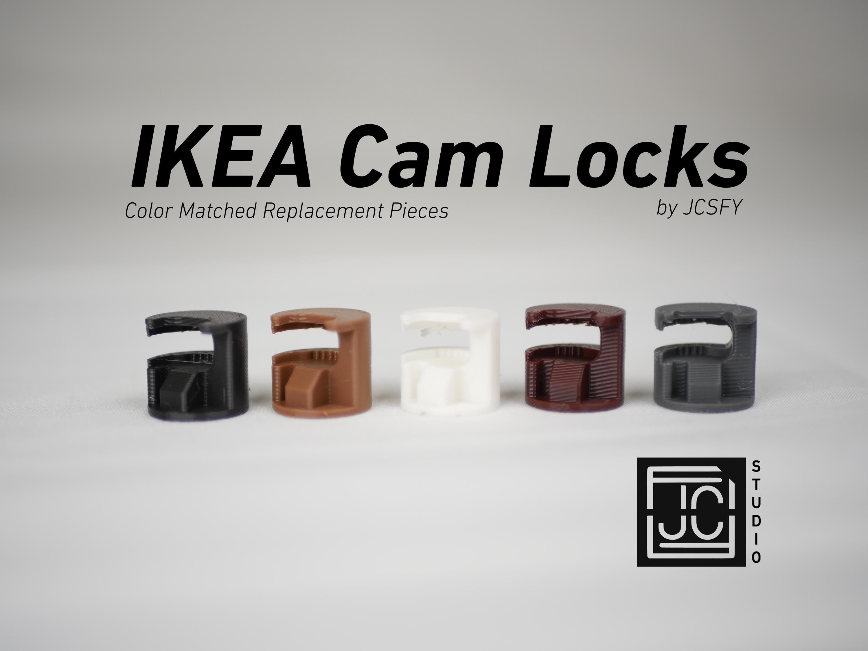 JCSFY IKEA cam lock color-match replacement part on IKEA furniture