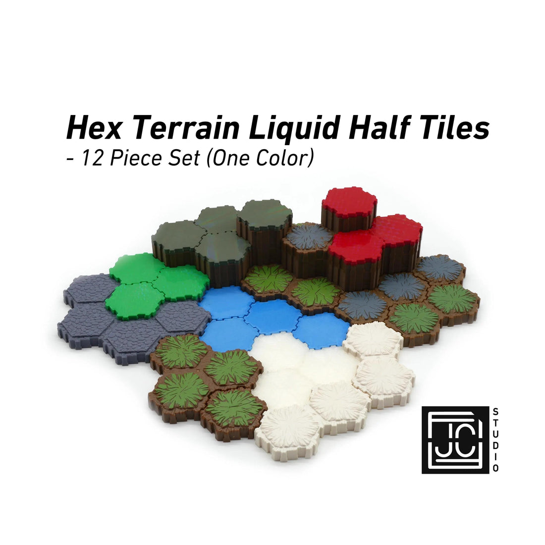 JCSFY Heroscape-compatible liquid half tiles shown in the Etsy listing hero image