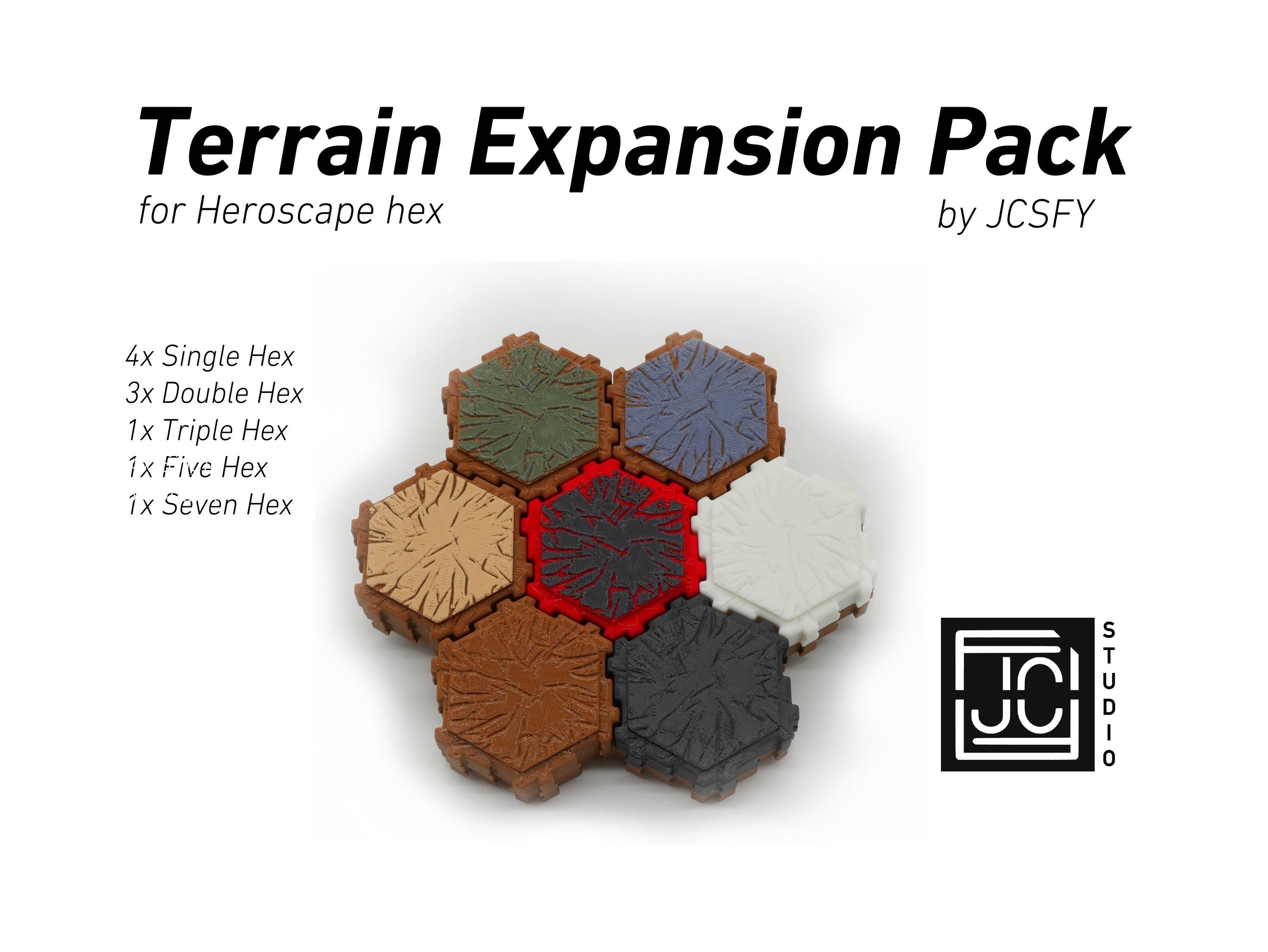 JCSFY Heroscape-compatible terrain expansion pack shown in the Etsy listing hero image