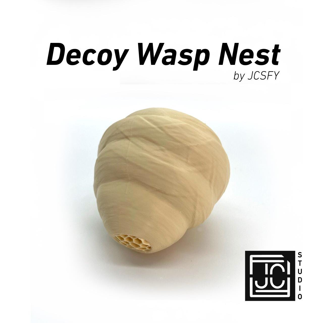JCSFY decoy wasp nest shown in the Etsy listing hero image for covered outdoor mounting use