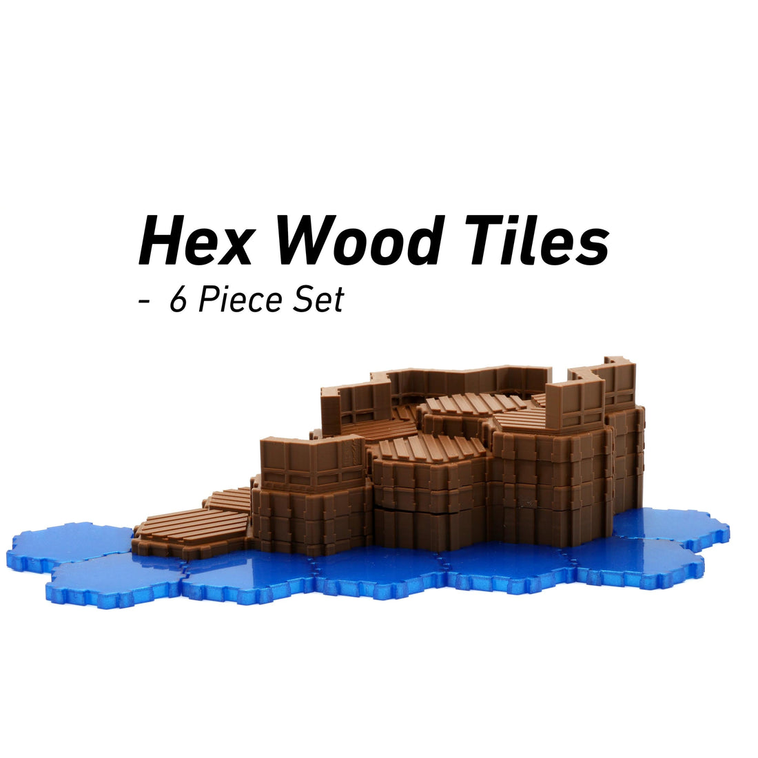 JCSFY wood-style HeroScape hex terrain tiles shown in the Etsy listing hero image