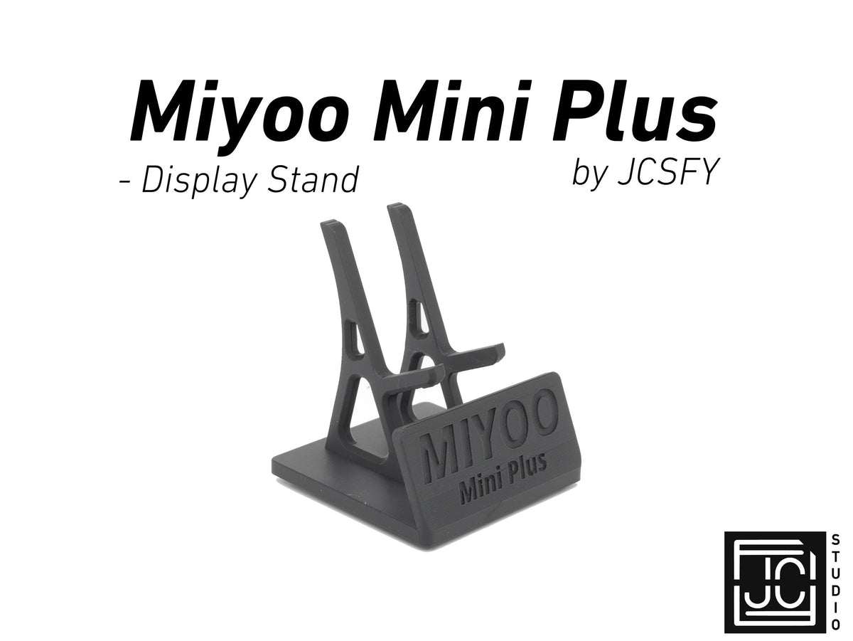 JCSFY Miyoo Mini Plus display stand shown in the Etsy listing hero image
