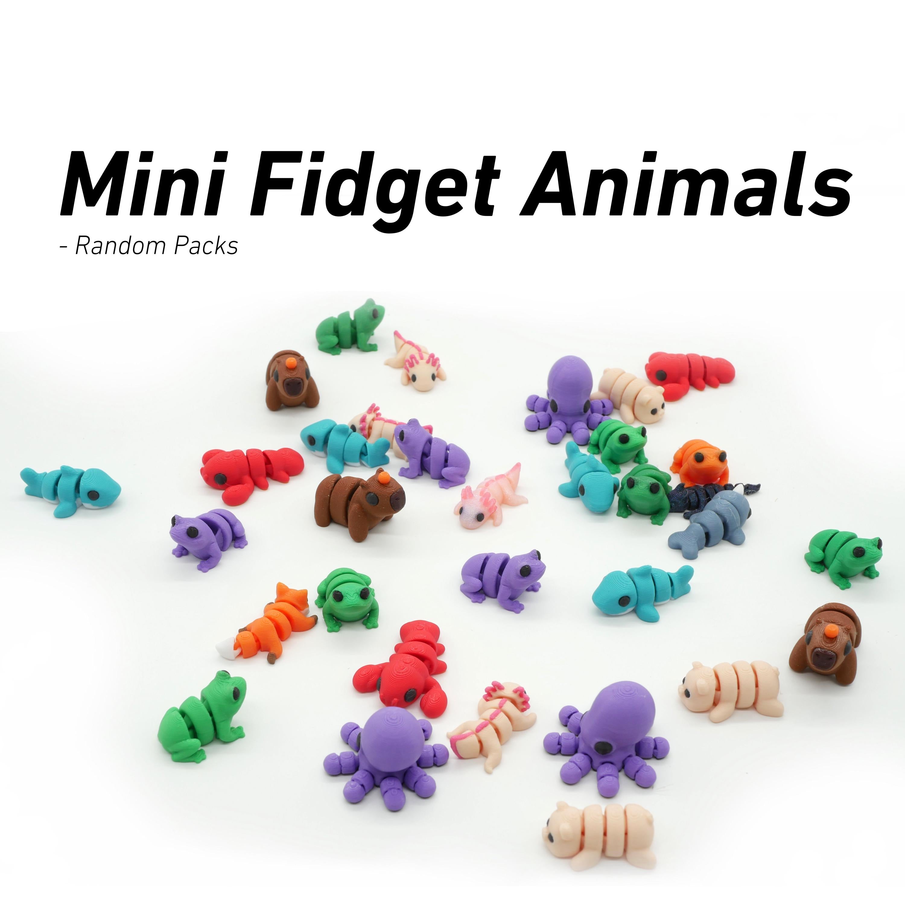 Mini 3D printed articulated fidget animals from the JCSFY mystery pack