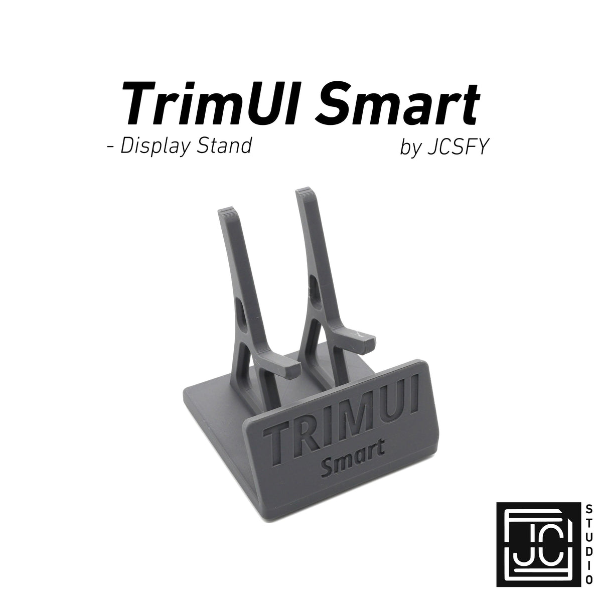 JCSFY TrimUI Smart display stand shown in the Etsy listing hero image