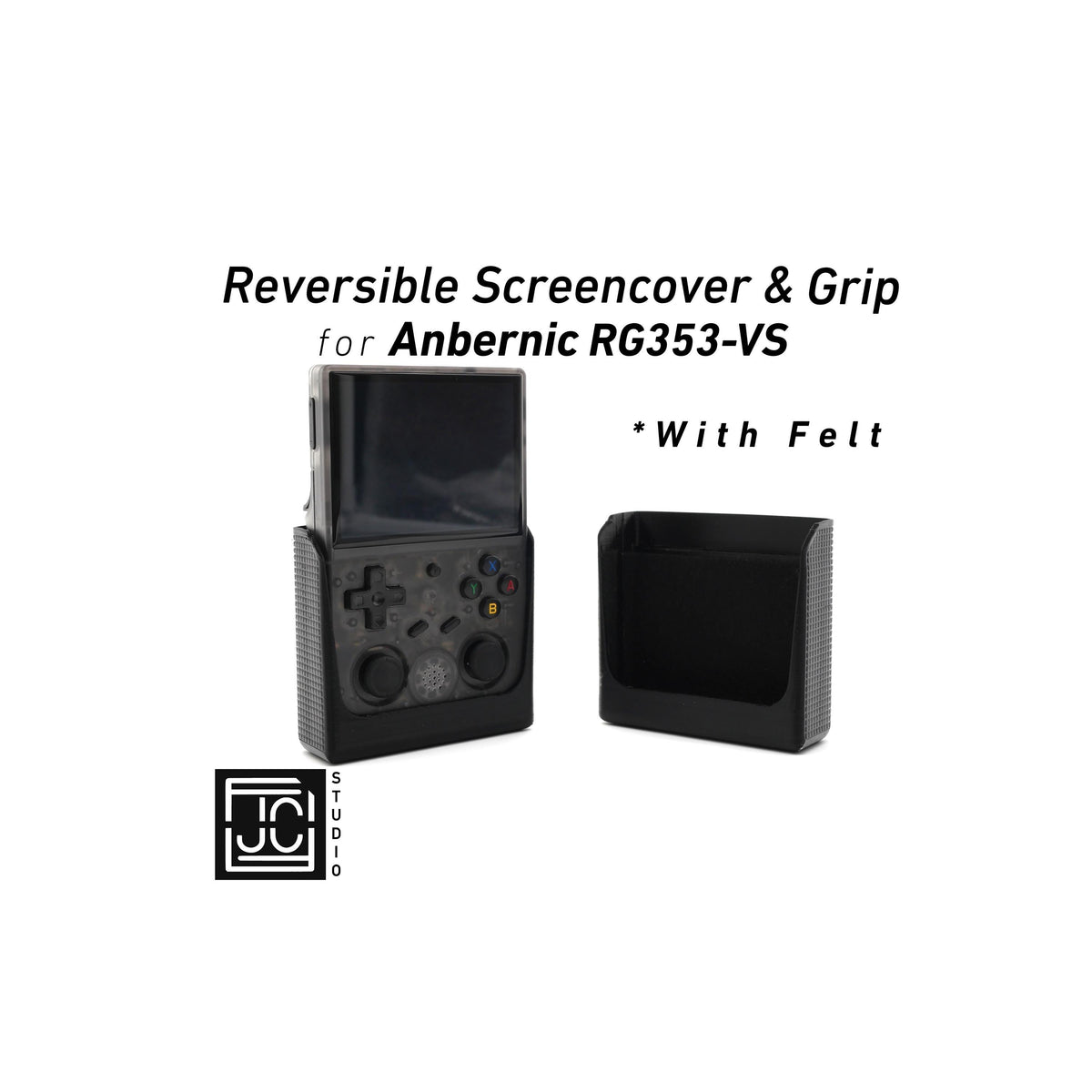 JCSFY slim grip and reversible screen cover for Anbernic RG353VS