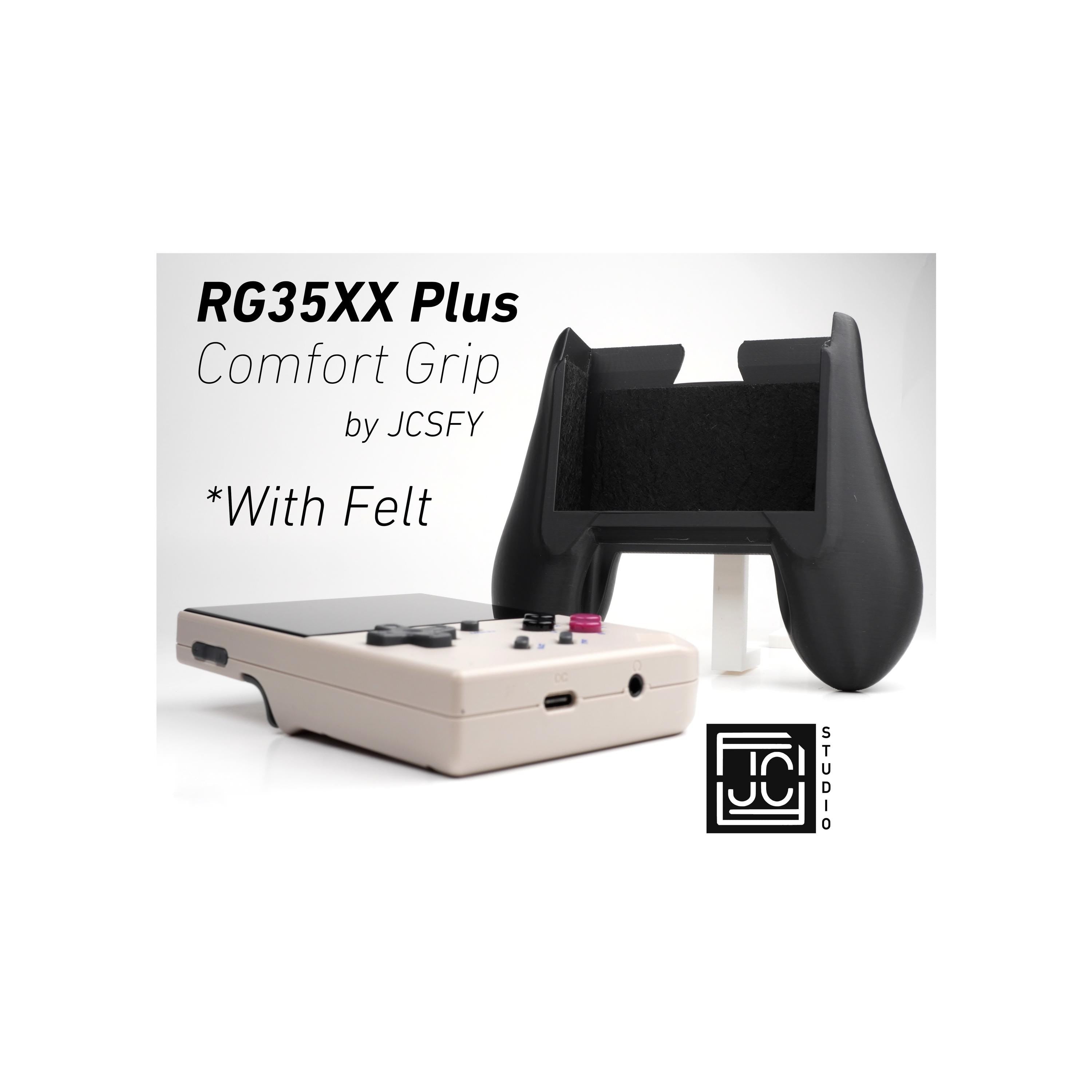 JCSFY Anbernic RG35XX Plus comfort grip shown in the Etsy listing hero image