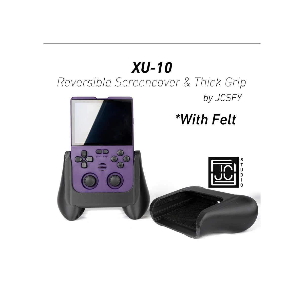 JCSFY XU 10 grip and reversible screen cover shown in the Etsy listing hero image